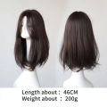 【Shop with Confidence】 Women's wigs Long hair with bangs in the middle Inner buckle shoulder length collarbone hair whole wig.