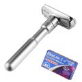 Mingshi Razor And  Free 5 Free Blades   Classic Stainless Steel Double Edge Safety Razor Mens Beard Shaver Hair Removal. 