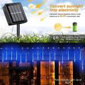 30/50cm Solar Meteor Shower Rain 10 Tubes LED String Lights Waterproof Christmas Solar Street Light Outdoor Garden Tree Decor. 