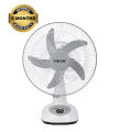 VISION Rechargeable Table Fan 14'' White With USB Charger. 