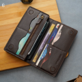 Urbaland Wane Double Original Leather Long Wallet – Wane Long Wallet - Chocolate.