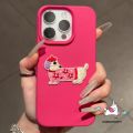 Cute Puppy Cartoon Dachshund Dog DIY 3D Sticker Couples Case Compatible for IPhone 15 11 16 14 13 12 Pro Max XR X 14 16 15 Plus XS Max Luxury Case. 