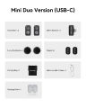 Hollyland LARK A1 Combo 2-Person Wireless Microphone System with USB-C and Lightning Connectors for Mobile Devices (Space Gray, 2.4 GHz). 
