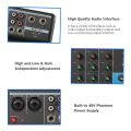 Professional 4-Channel Mixing Console Home Computer Stage Mini Mixer with Sound Card Effects with BT Connection ,EU Plug.