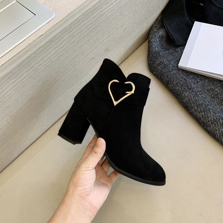 Chunky%20Heel%20Fashion%20Boots%20Love%20New%20Autumn%20and%20Winter%20Women's%20Boots%20All-Matching%20Suede%20Ankle%20Boots%20Fleece%20Lined%20round%20Toe%20Black%20plus%20Size%20Winter%20Boots40%20-%20Image%207