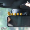 5Pcs Cute Mini Ducks Car Interior Decoration Auto Rearview Mirror Dashboard Ornaments For Woman Man Gift Car Accessories. 