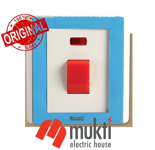 CLICK Irish Series 20A DP Geyser Switch with Indicator Socket Electrical Wall Power Switch Outlet