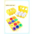 Children's Early Learning Educational DIY Matching Clever Egg Math Toys Mixed Shape Pair Bumping Toys Yellow. 