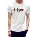 White Cotton Heart Beat T-shirt for Men.