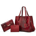 Shang one-shoulder cross-body hand crocodile pattern mother bag 2024 new cross-border European and American retro multi-piece set of women's bags.
