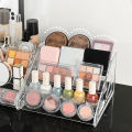 Transparent Display Stand Makeup Organizer Cosmetic Display Box Desktop Storage Rack Cosmetic Lipstick Storage Riser Shelves.