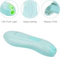 Baby Nail Trimmer Electric Safe Baby Nail Clippers Baby Nail File Kit, Trim Polish Grooming kit for Newborn Toddler or Adults Toes Fingernails, 6 Grinding Heads and LED Light, Meadow.