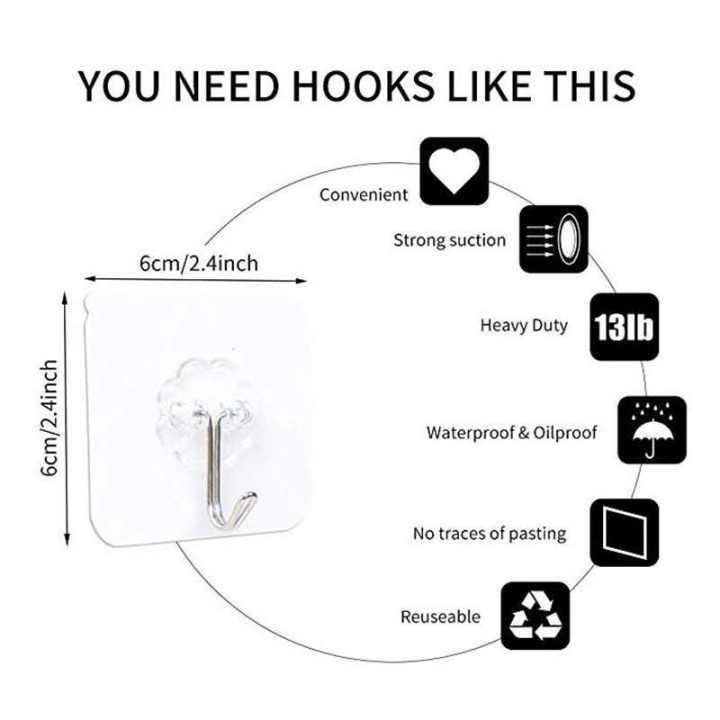 Strong%20Seamless%20Hook%20Waterproof%20Transparent%20Wall%20Sticker%20Hanger%20Glue%20Hook%20Storage%20Rack%20Free%20Punching%20Bathroom%20Kitchen%20Tool%2020%20pes%20-Wall%20Hook%20-%20Image%202