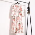 Women Floral Printed Maxi Dresses Spring Summer Casual O Neck Full Sleeve High Waist A Line Boho Beach Party Long Dress Vestidos. 