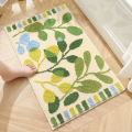 Green Leaves Bath Mats Non-slip Absorbent Machine Washable Floor Mat Bedroom Carpet Rugs 50x80cm. 