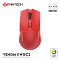 FANTECH WGC2 VENOM II VIBE  2.4G Wireless Gaming Mouse Pixart 3212 2400DPI RGB Rechargeable Mouse Ergonomic Mice Gaming Gammer For Laptop PC Red. 