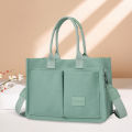 Women Fashion Shoulder Bag Large Capacity Canvas Tote Bags Adjustable Strap Crossbody Bag Multi Pocket Square Work Commuting Bag.