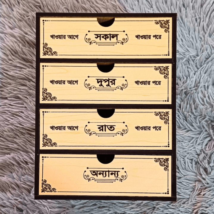 Medicine Storage Box 4 layer Keep your medicines organized and secure with this handy 4 layer medicine storage box.