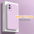 Original For VIVO Y75 5G Silicone Full Cover Case Solid Color Phone Case Cover.