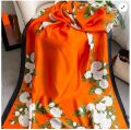 summer silk scarf for women brocade printing extended thin outer decoration scarf beach towel. 