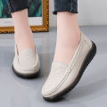 Women's Flat Shoes 2023 Spring New Women Genuine Leather Shoes Non-slip Soft Bottom Loafers Slip on Moccasins Women Boat Shoes House Foocus. 