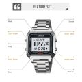 SKMEI 2149 Men's Electronic Square Steel Band Student Multi functional Sports Waterproof Night Glow Electronic Watch. 