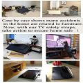 Adjustable TV Safety Straps No-Drill Adhesive Anti-Tip Furniture Anchors Kit for Baby Proofing, Flat Screens Fix to Wall.