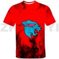 Hip Hop Anime Mr Wolf Beast Lightning Cat 3D T-shirt Harajuku Graphic T Shirts Men Clothing Kids Short Sleeve Oversized T Shirt.
