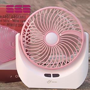 Bilashmart Lithium rechargeable mini table fan with LED light -1880