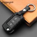 Carbon Fiber Key Case Cover For Polo Golf 7 Tiguan for Octavia Karoq SEAT Ateca Leon Ibiza. 