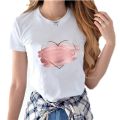 Women T Shirt Love Graphic Printed Fashion Casual Cute 90s Tees Lady Tops Clothing Short Sleeve Female T Shirts Womens T-Shirt.