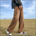 Brown Baggy Jeans Men Fashion Retro Casual Wide-leg Jeans Men Streetwear Loose Hip Hop Straight Denim Pants Mens Trousers. 