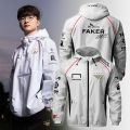 【Exclusive Discount】 2024 T1 Worlds Uniform Esports Team Jersey LOL Games Faker Fan Support Unisex Oversized Hooded Jacket Name. 