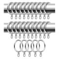 24 Pack Metal Curtain Rings, 30mm Internal Diameter Eyelets for Curtain Poles, Rods and Drapery, Silver. 