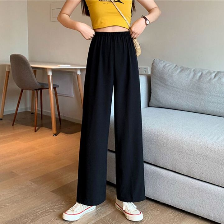 Wide%20Leg%20Pants%20Women%20Loose%20High%20Waist%20Black%20Basic%20Fashion%20Ulzzang%20All-match%20OL%20Casual%20Baggy%20Clothes%20Mujer%20Trousers%20Teens%20Street%20-%20Image%202