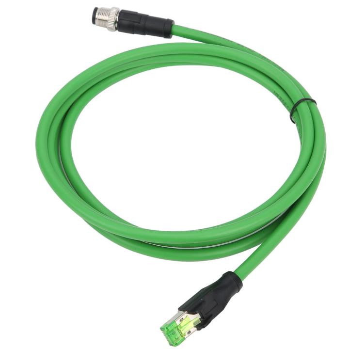 Patch Cord M12 RJ45 Connector Ethernet Shielded Cable 24 AWG Wire Waterproof 40A