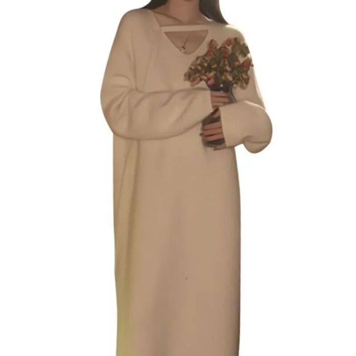 Underneath%20children's%20French%20knitted%202024%20knee%20length%20woolen%20dress%20looks%20slim%20versatile%20for%20autumn%20and%20winter%20Xinxin%20-%20Image%204