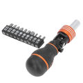 Ratcheting Screwdriver Bit Set Multi Function All in One Screwdriver Set Flexible Portable Non Slip Effort Saving 180 Degree Rotatable Humanized for Repair. 
