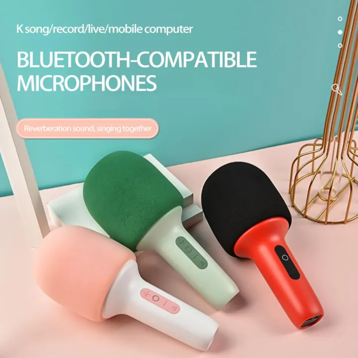 1 Set Wireless Micro-phone with Wacky Sound Effects Bluetooth-compatible 5.0 Echo Effect Wireless Microphone Singing Supplies