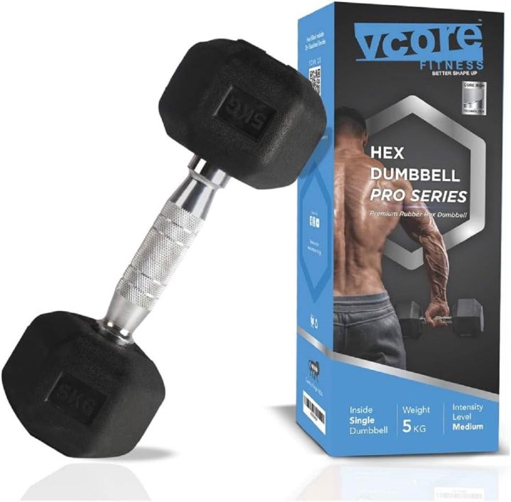 5kg Dumbbell - Black/ Hex Dumbbell ,hex dummbell 5 kg 1pcs-black