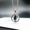 Lucky Titanium Steel Letters Rotatable Wheel Necklace for Men Stainless Steel Necklace Rotate Hip Hop Punk Pendant Necklace.