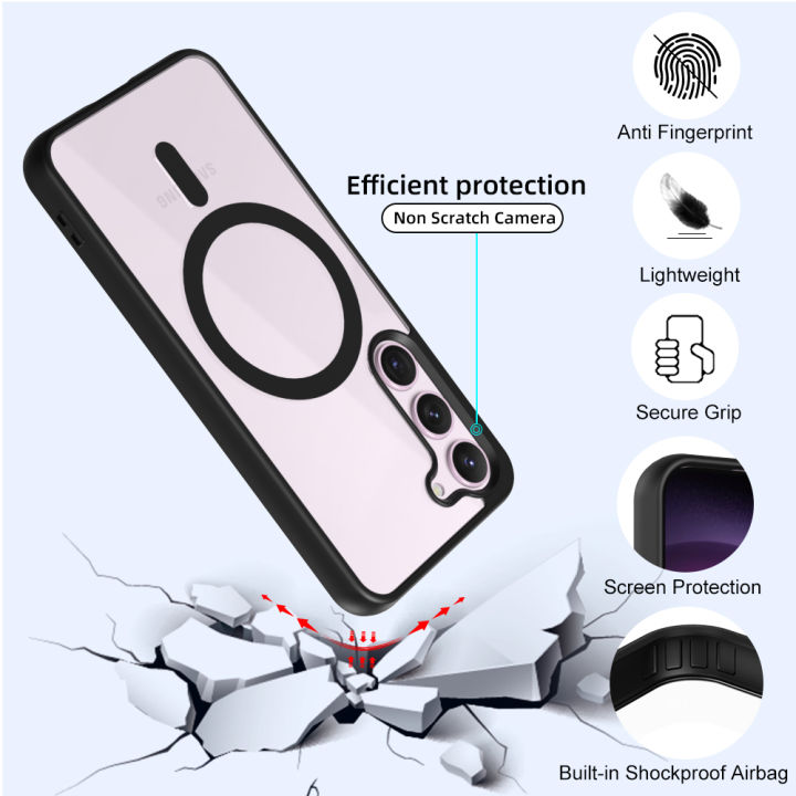 For%20Samsung%20Galaxy%20S23%20Mobile%20Cover%20MagSafe%20Compatible%20Shockproof%20Transparent%20Slim%20Fit%20Wireless%20Charging%20supported%20Frosted%20Border%20Phone%20Back%20Case%20Mobile%20Cover%20-%20Image%204