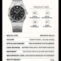 BINBONG Fashion Casual Men Watches Big Dial Silver Stainless Steel Calendar Quartz Wristwatch Classic Top Brand Male Clock B0233. 