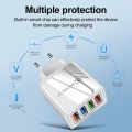 4 Ports USB Charger Quick Charge 3.0 4.0 QC 3.0 For Xiaomi iPhone 14 13 Samsung Tablet Mobile Plug Fast Charging Charger Adapter.
