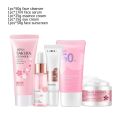 Green Tea Facial Kit Korean Cosmetics Acne Treatment Face Serum Eye Cream Fresh Sunscreen Face Care Nourish Sakura Skin Care Set. 