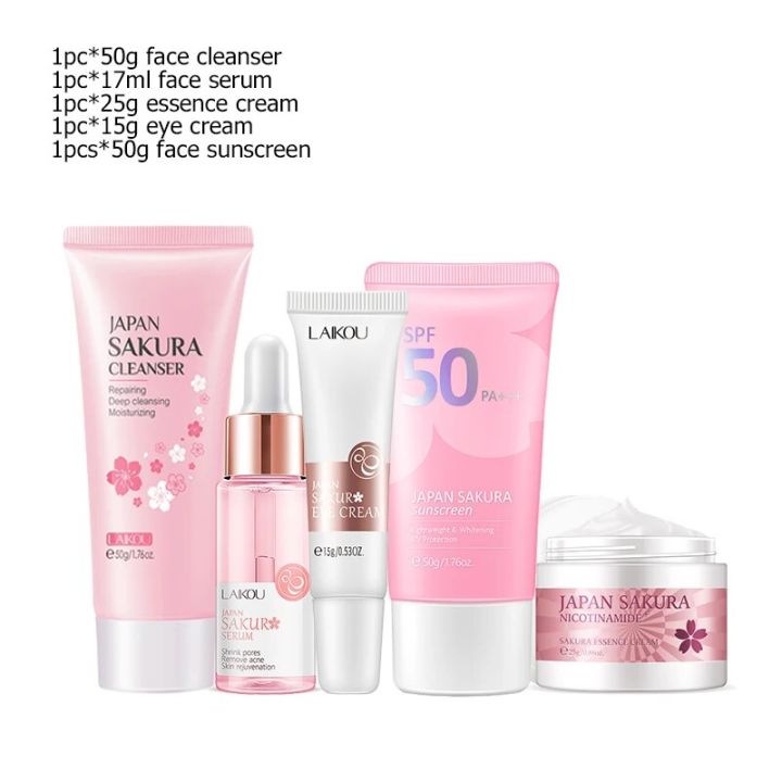 Green%20Tea%20Facial%20Kit%20Korean%20Cosmetics%20Acne%20Treatment%20Face%20Serum%20Eye%20Cream%20Fresh%20Sunscreen%20Face%20Care%20Nourish%20Sakura%20Skin%20Care%20Set%20-%20Image%207