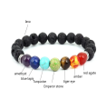 Natural Lava stone beads Healing Balance bracelet 8mm.