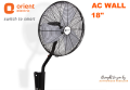 Orient Wall AC 18 Fan Full Metal (450MM / 18") Black.