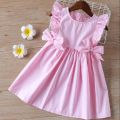 Baby Girl Dress Summer Cotton Linen Kids Casual Beach Party Dresses0-7 years. 