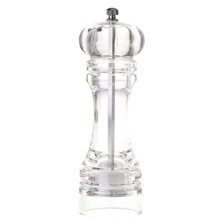 7" Acrylic Pepper Mill, Salt and Pepper Grinder with Ceramic Grinding Mechanism